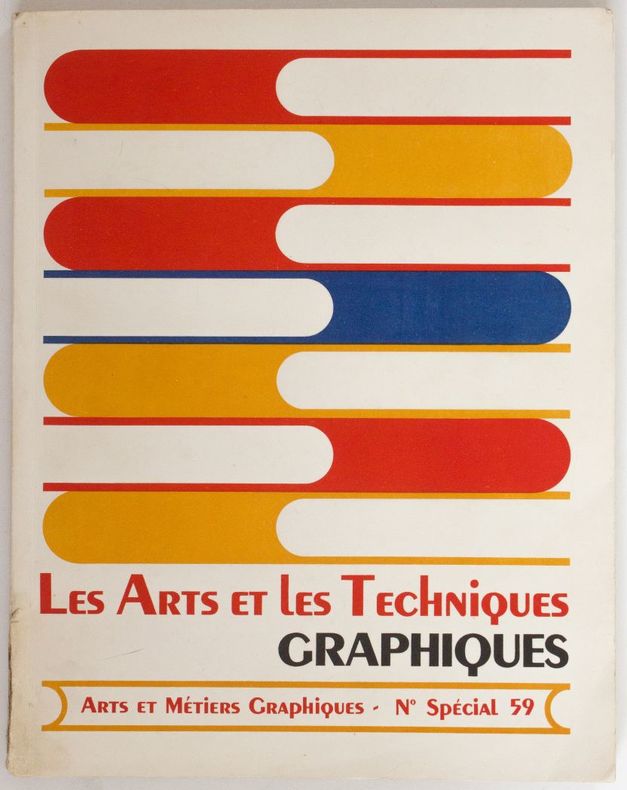 Couverture : L'arts et les techniques graphique, n° spécial 59 (n° rédiger entierement en Peignot).